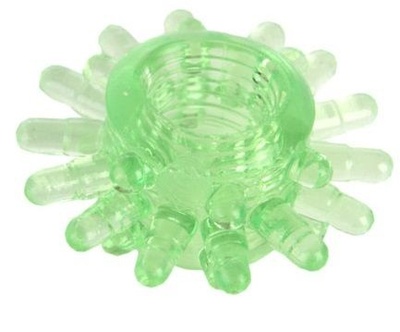 Зеленое эрекционное кольцо с шипами Toyfa Basic (зеленый) 