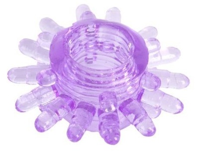 Фиолетовое гелевое эрекционное кольцо с шипиками Toyfa Basic (фиолетовый) 