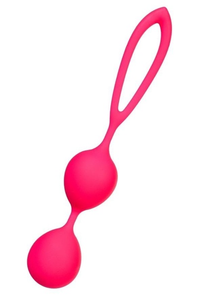 Ярко-розовые вагинальные шарики с петелькой A-toys (ярко-розовый) 