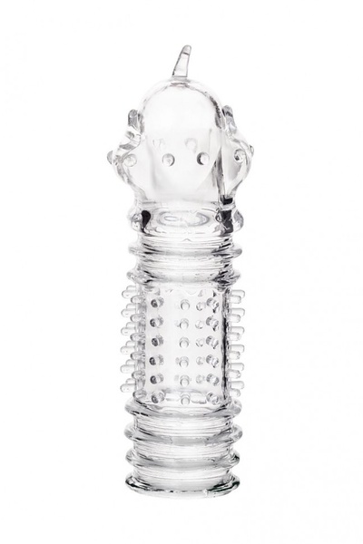 Прозрачная насадка на пенис TOYFA A-Toys с расширенной головкой - 15,3 см. (прозрачный) 