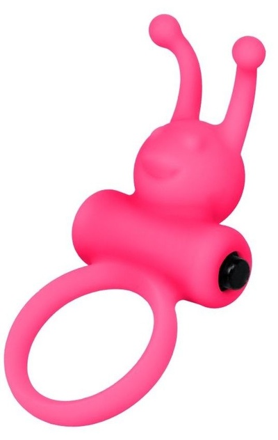 Розовое эрекционное виброкольцо на пенис Eromantica (розовый) 