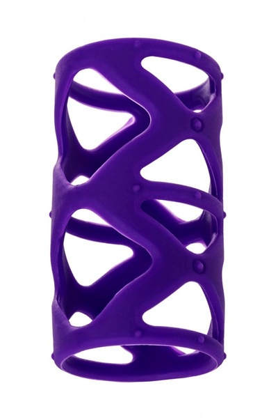 Фиолетовая насадка-сетка на пенис - 7,5 см. A-toys (фиолетовый) 