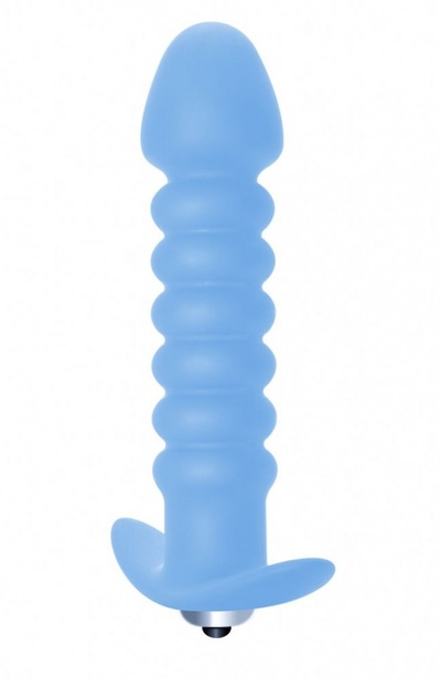 Голубая анальная вибропробка Twisted Anal Plug - 13 см. Lola Games (голубой) 