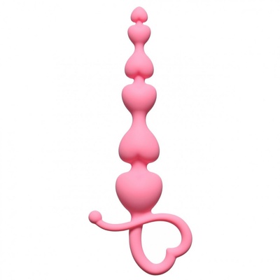 Розовая анальная цепочка Begginers Beads - 18 см. Lola Toys (розовый) 