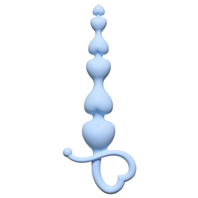 Голубая анальная цепочка Begginers Beads - 18 см. Lola Toys (голубой) 