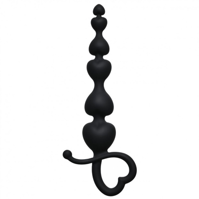 Чёрная анальная цепочка Begginers Beads - 18 см. Lola Toys (черный) 