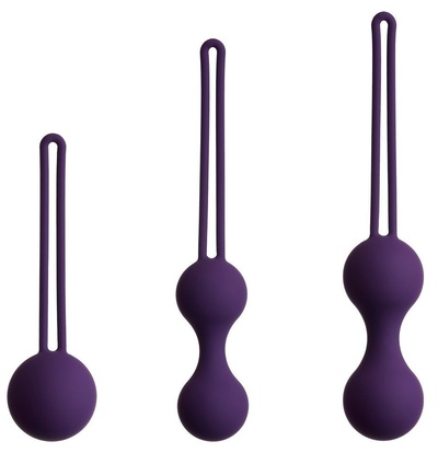 Набор из 3 фиолетовых вагинальных шариков Kegel Training Set So Divine (фиолетовый) 