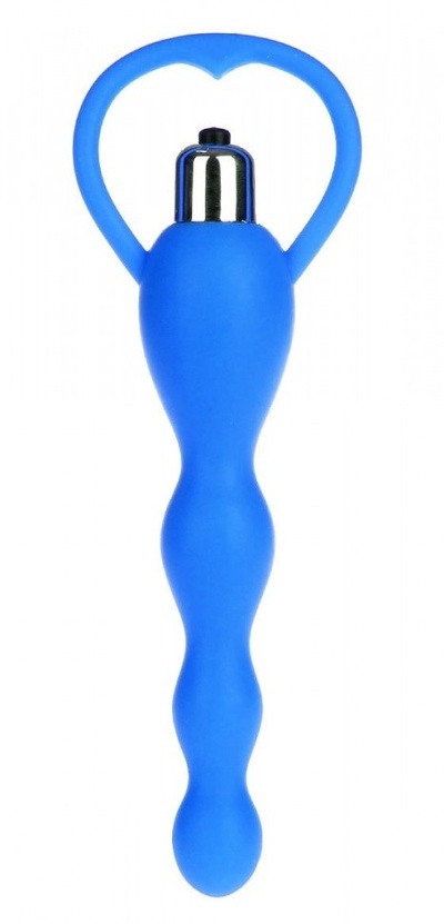 Синяя анальная елочка с вибрацией - 14 см. Brazzers (синий) 