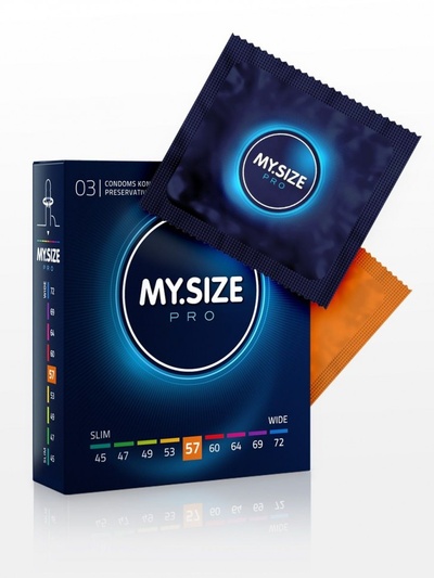 Презервативы MY.SIZE размер 57 - 3 шт. (прозрачный) 