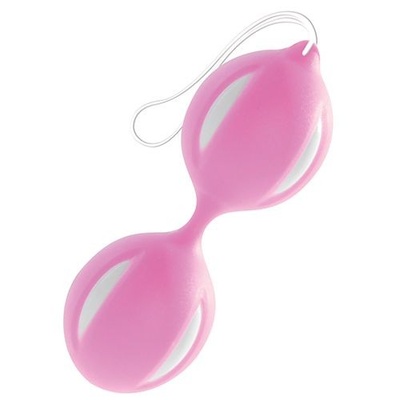 Розово-белые вагинальные шарики White Label (розовый с белым) 