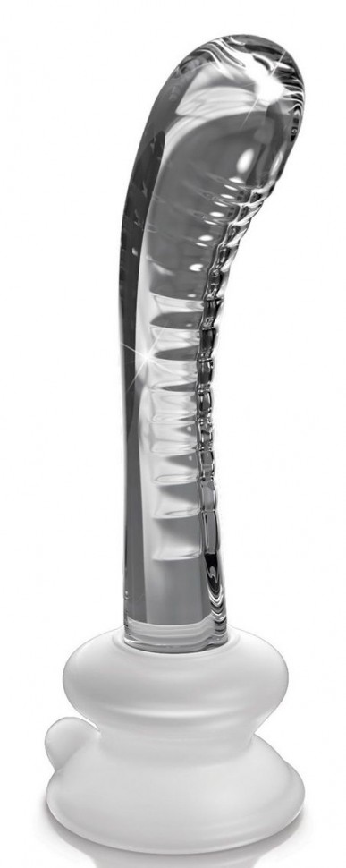 Прозрачный стеклянный стимулятор Icicles №88 с силиконовой присоской - 18 см. PipeDream 