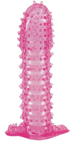 Гелевая розовая насадка с шипами - 12 см. Toyfa Basic (розовый) 