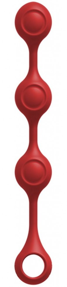 Красные утяжеленные анальные шарики Anal Essentials Weighted Silicone Anal Balls - 34,3 см. Doc Johnson (красный) 
