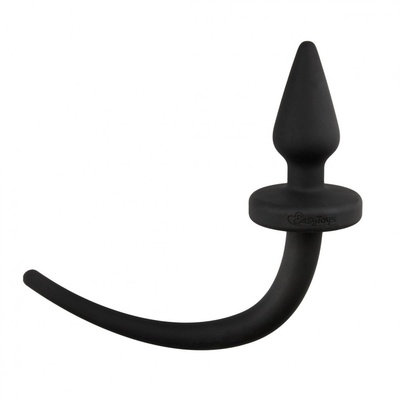 Черная пробка с хвостом собаки Dog Tail Plug S Easy toys (черный) 