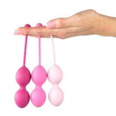 Набор из 3 розовых вагинальных шариков FemmeFit Advanced Pelvic Muscle Training Set FeelzToys (розовый) 