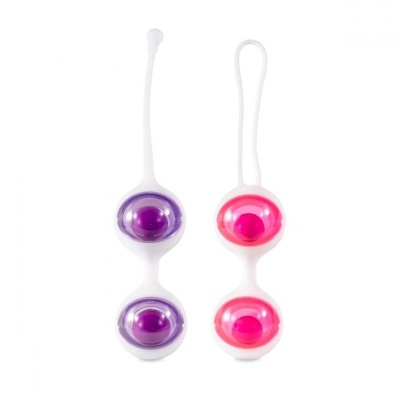 Комплект вагинальных тренажеров Jena Geisha Balls FeelzToys (фиолетовый с розовым) 