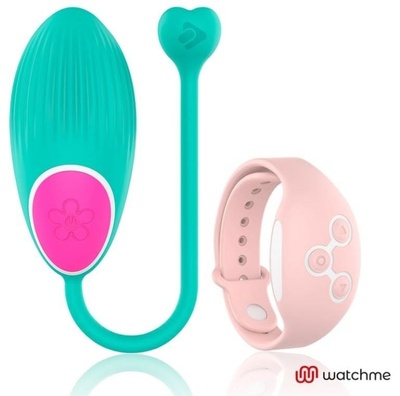 Зеленое виброяйцо с нежно-розовым пультом-часами Wearwatch Egg Wireless Watchme DreamLove (зеленый) 