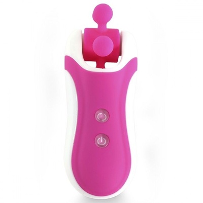 Розовый оросимулятор Clitella со сменными насадками для вращения FeelzToys 
