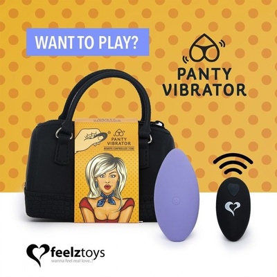 Фиолетовый вибромассажер в трусики с пультом ДУ Panty Vibe Remote Controlled Vibrator FeelzToys 