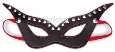 Пикантная маска на глаза с декоративными заклепками LoveToy (черный) 