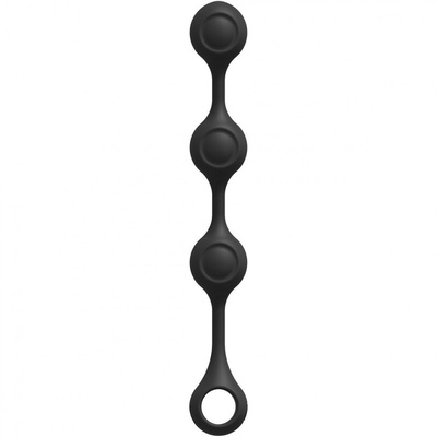 Черные утяжеленные анальные шарики Anal Essentials Weighted Silicone Anal Balls - 34,3 см. Doc Johnson (черный) 