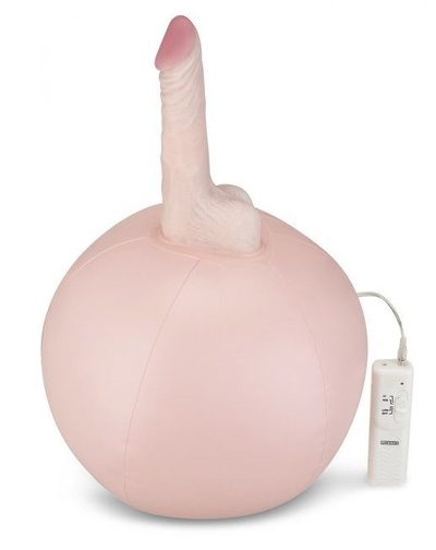 Надувной секс-мяч с реалистичным вибратором Lux Fetish (телесный) 