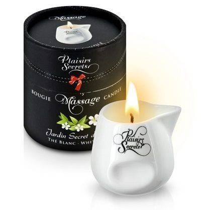 Массажная свеча с ароматом белого чая Jardin Secret D'asie The Blanc - 80 мл. Plaisir Secret (белый) 
