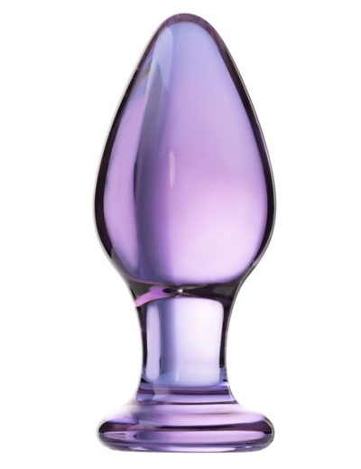 Фиолетовая стеклянная анальная пробка - 10 см. Sexus (фиолетовый) 