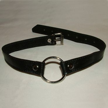 Кляп-расширитель с металлическим кольцом Подиум (черный) 