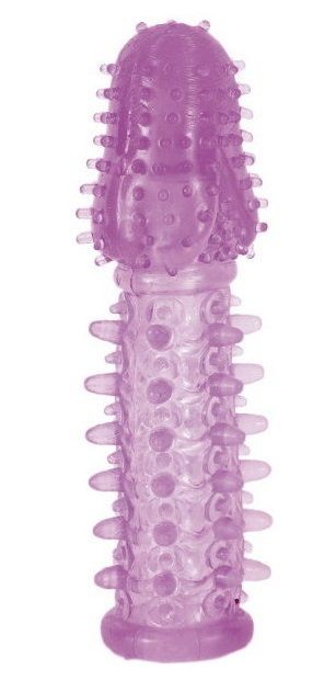 Фиолетовая насадка, удлиняющая половой член - 13,5 см. Toyfa Basic (фиолетовый) 