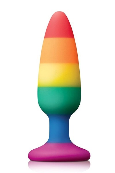 Разноцветная анальная втулка RAINBOW ANAL PLUG MEDIUM - 14 см. Dream Toys (разноцветный) 
