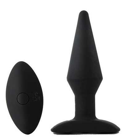 Черный анальный вибромассажер WIRELESS REMOTE PLUG - 13 см. Dream Toys 
