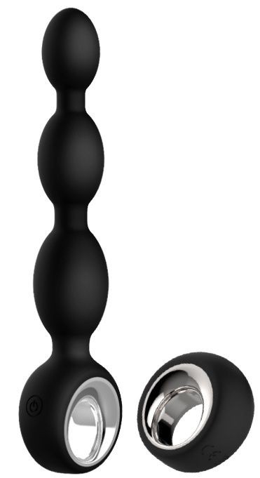 Черный анальный вибромассажер DIONE REMOTE - 16 см. Dream Toys 