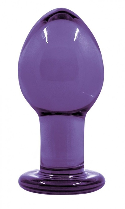 Фиолетовая стеклянная анальная пробка Crystal Medium - 7,6 см. NS Novelties (фиолетовый) 