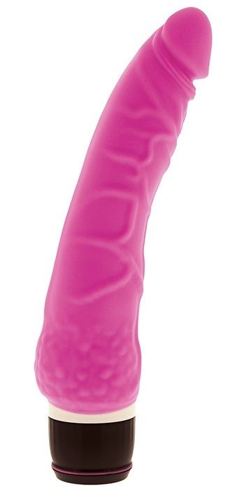 Розовый вибратор-реалистик с венками PURRFECT SILICONE CLASSIC 7.1INCH PINK - 18 см. Dream Toys 