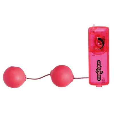 Розовые вагинальные шарики с вибрацией JELLY PINK Seven Creations (розовый) 