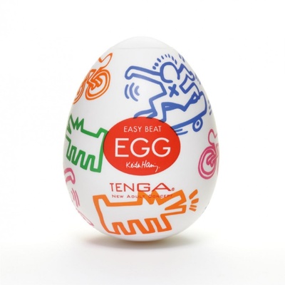 Мастурбатор-яйцо Keith Haring EGG STREET Tenga (разноцветный) 