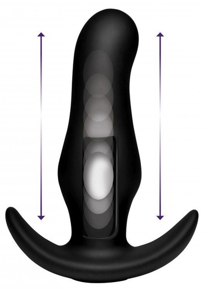 Черная анальная вибропробка Kinetic Thumping 7X Prostate Anal Plug - 13,3 см. XR Brands (черный) 