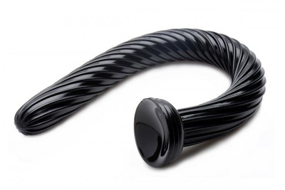 Большой анальный стимулятор-змея Hosed 19 Inch Spiral Anal Snake - 50,8 см. XR Brands (черный) 