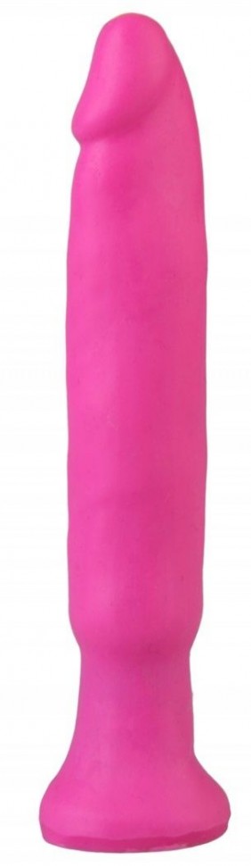 Ярко-розовый анальный стимулятор без мошонки - 14 см. Джага Джага 