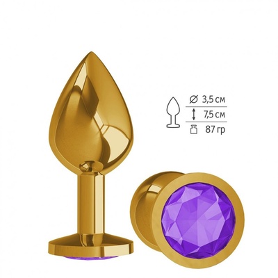 Золотистая средняя пробка с фиолетовым кристаллом - 8,5 см. Джага Джага (фиолетовый) 