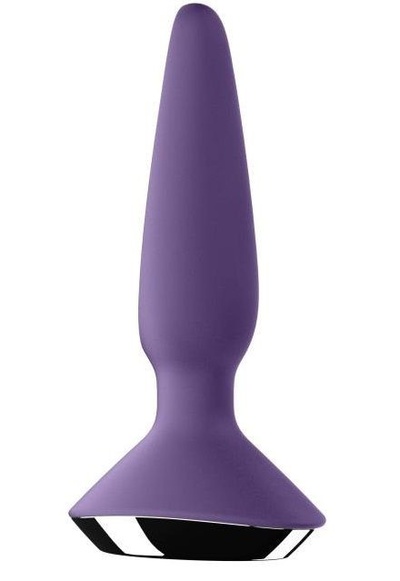 Фиолетовая анальная пробка с вибрацией Satisfyer Plug-ilicious 1 - 13,5 см. (фиолетовый) 