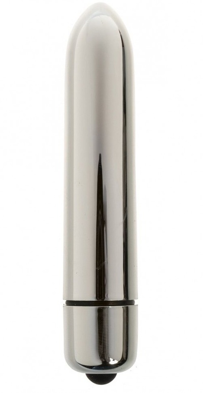 Серебристая вибропуля с заострённым кончиком - 9,3 см. OYO (серебристый) 