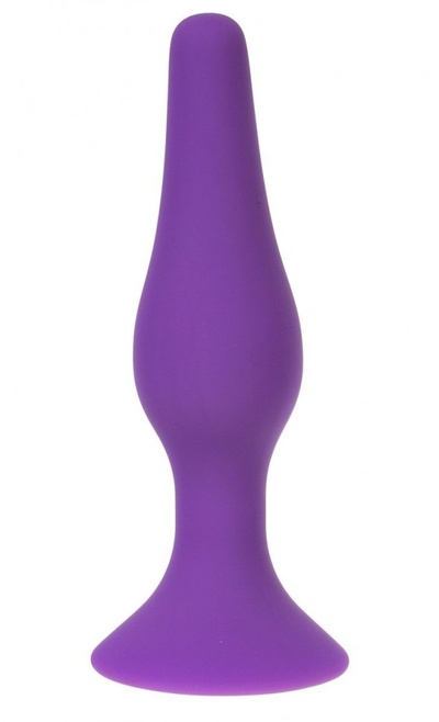 Фиолетовая силиконовая анальная пробка размера L - 12,2 см. OYO (фиолетовый) 