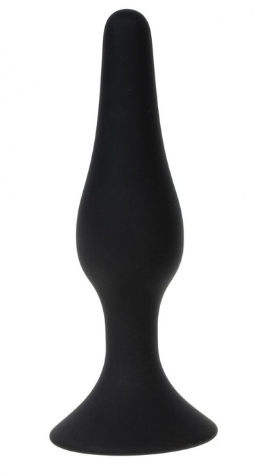 Черная силиконовая анальная пробка размера XL - 15 см. OYO (черный) 