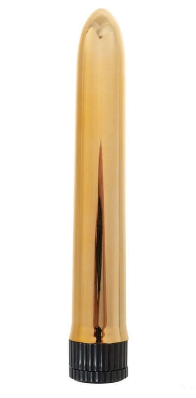 Золотистый классический вибратор - 18 см. OYO 