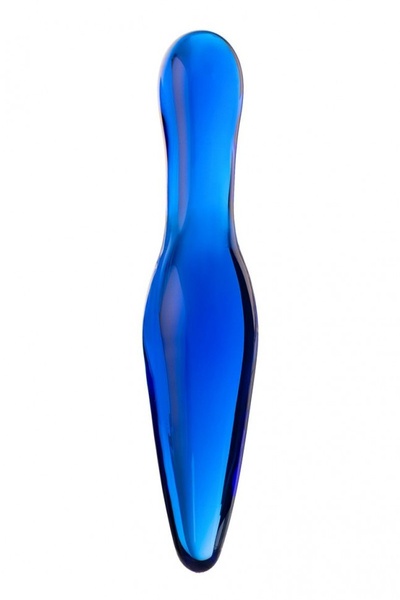 Стеклянная анальная втулка - 17,5 см. Sexus (синий) 