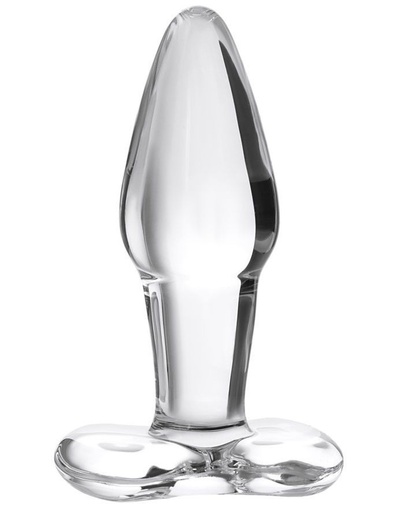Стеклянная анальная втулка с ограничителем - 10,5 см. Sexus (прозрачный) 