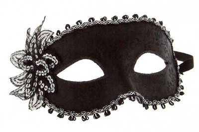 Карнавальная маска с цветком Venetian Eye Mask Blush Novelties (черный) 