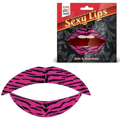 Lip Tattoo Тигровый розовый Erotic Fantasy (розовый с черным) 